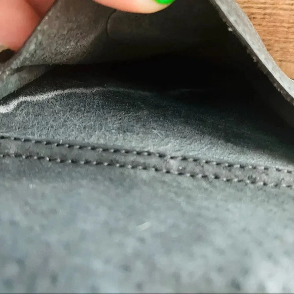 NWOT Jack George’s Distressed Slate Grey Buffalo Leather Crossbody - Picture 11 of 12